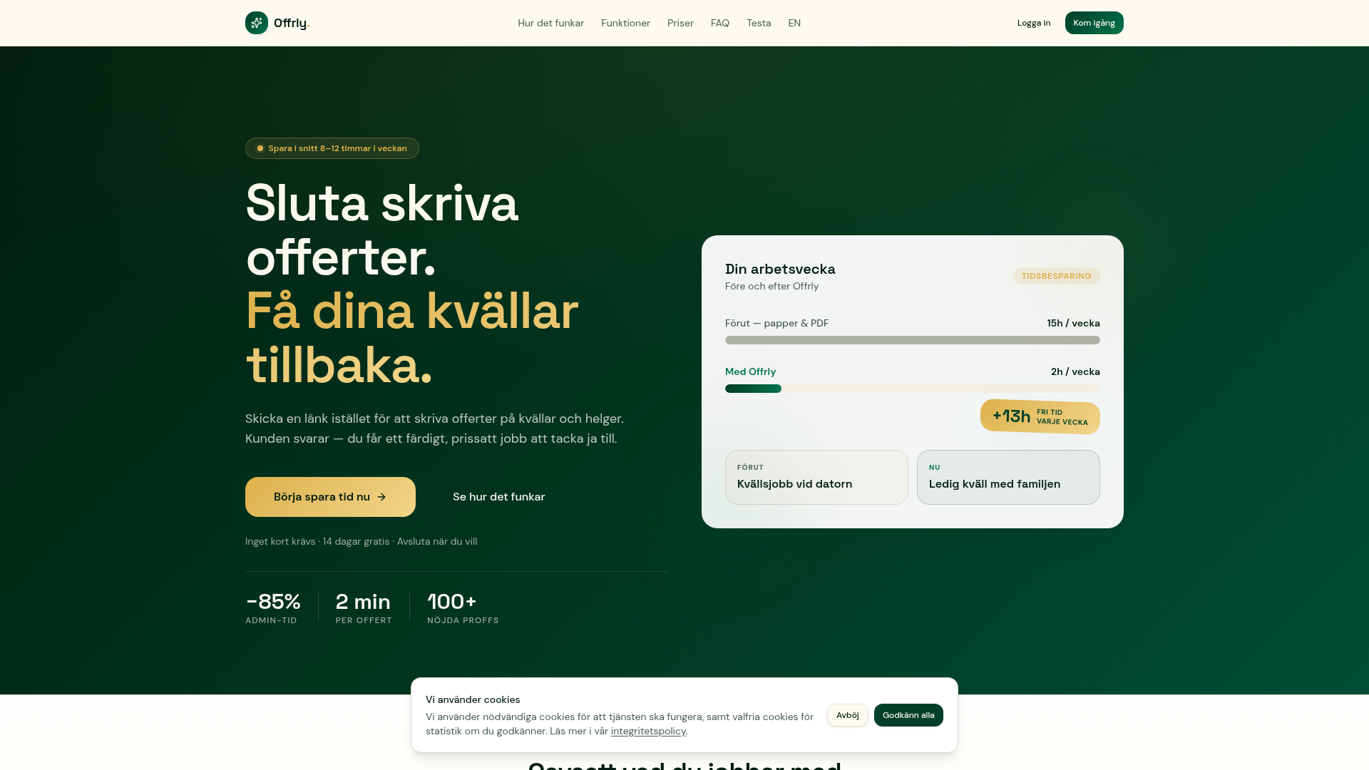 Offrly.se homepage screenshot